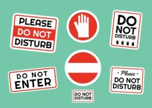 Animated image of "do not disturb" and "do not enter" signs meant to symbolize privacy 