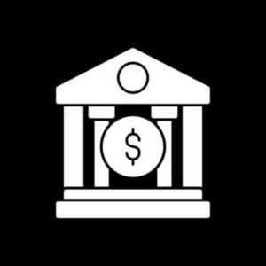 Animated image of a roman building with the $ in front of it - represents the private corporate government